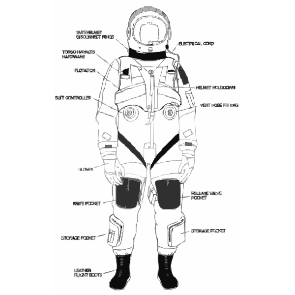 NASA flight suit vector drawing